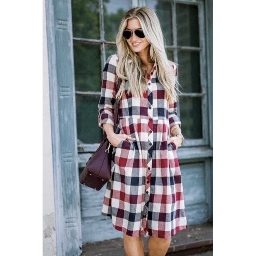ModCloth Lightweight Cotton Flannel Dress Academia Business Casual Cowgirl SzXXS